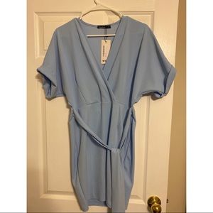 Boohoo side 10 light blue dress